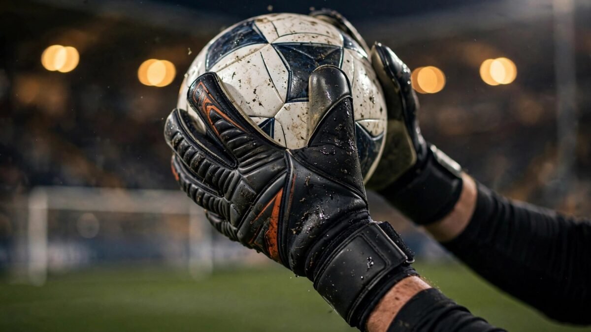Torwarthandschuhe im Stadion
